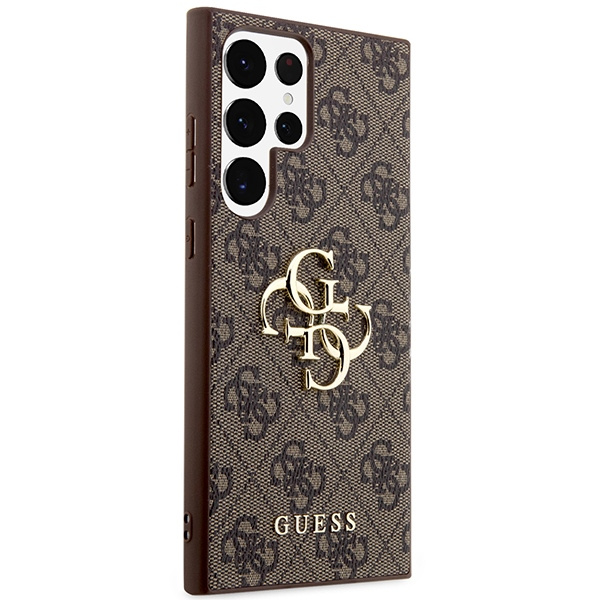 Oryginalne Etui GUESS Hardcase GUHCS24L4GMGBR do Samsung S24 Ultra (Leather 4G Metal Logo / brązowy)