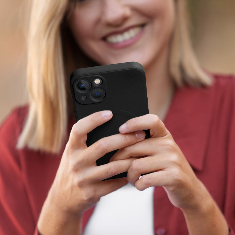 Etui do iPhone 15 Pro MagSafe czarne + Szkło na ekran + Szkło na aparat