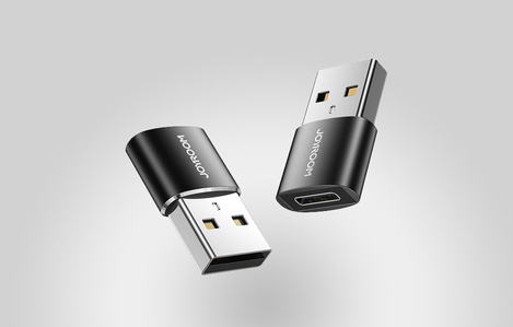 Joyroom adapter przejściówka z USB Typ C (żeński) na USB (męski) czarny (S-H152 Black)