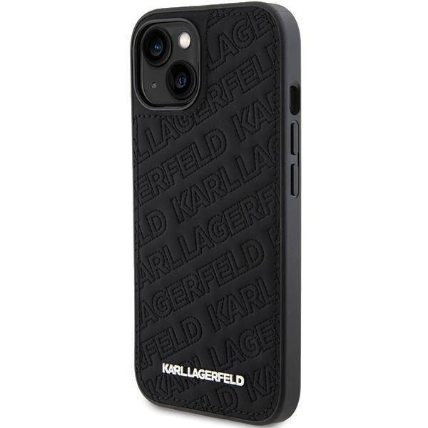 Karl Lagerfeld nakładka do iPhone 15 Plus 6,7&quot; KLHCP15MPQKPMK czarna HC QUILTED K PATTERN