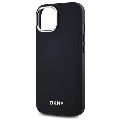 Original Handyhülle IPHONE 15 PLUS DKNY Hardcase Plain Logo MagSafe (DKHMP15MPSCMCLK) schwarz