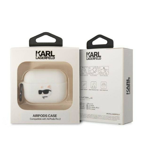 Karl Lagerfeld Silicone NFT Choupette Head 3D - Etui AirPods Pro 2 (biały)