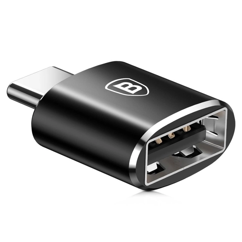 Baseus adapter przejściówka ze złącza USB na USB Type-C OTG czarny (CATOTG-01)