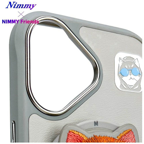 Etui Nimmy Glasses Cool Cat MagSafe do    iPhone 16 szary