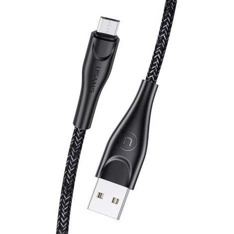 USAMS Kabel pleciony U41 microUSB 3m 2A czarny/black SJ399USB01 (US-SJ399) Fast Charge