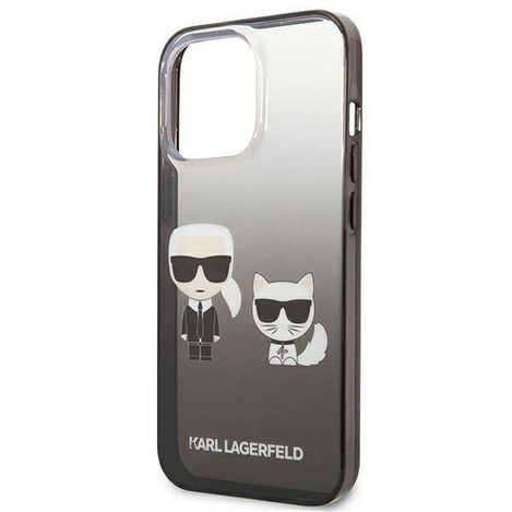 Karl Lagerfeld KLHCP13LTGKCK iPhone 13 Pro / 13 6,1&quot; Hardcase schwarz / schwarz Gradient Ikonik Karl &amp; Choupette