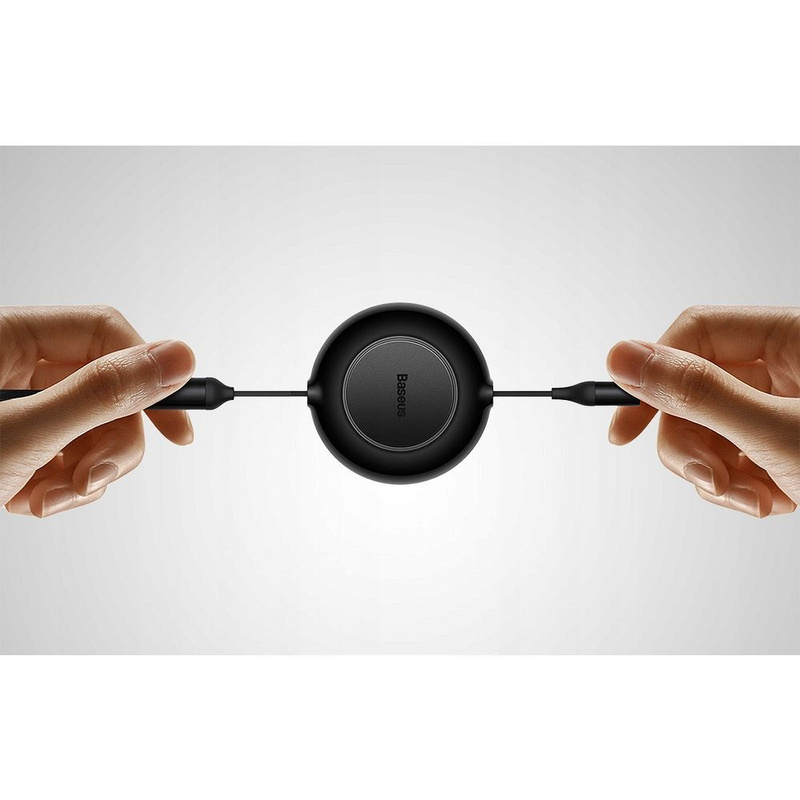 Baseus Bright Mirror 2 einziehbares Kabel 3in1 USB Typ A - micro USB + Lightning + USB Typ C 66W 1.1m schwarz (CAMJ010101)