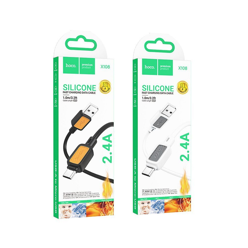 HOCO kabel USB A do Micro USB 2,4A X108 1 m czarny