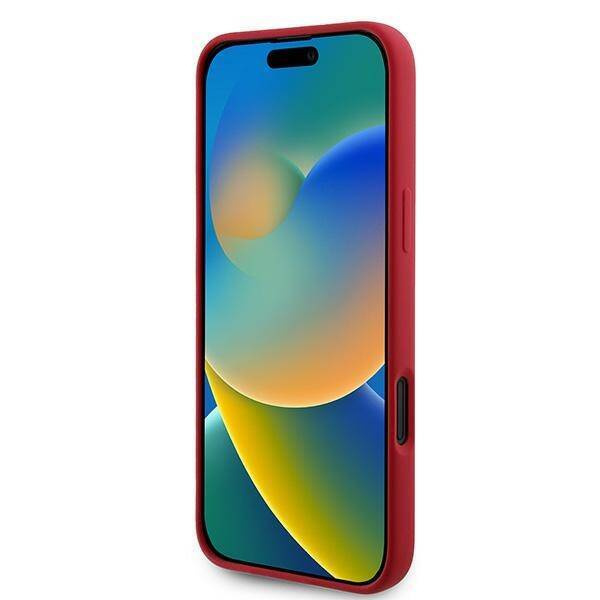 Etui Karl Lagerfeld Silicone Karl&Choupette Heads Ring MagSafe na iPhone 16 Plus - czerwone