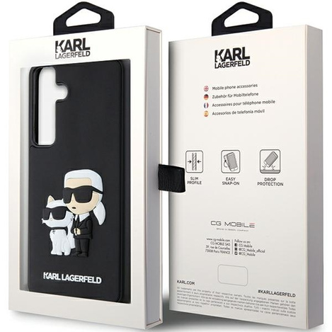 Oryginalne Etui KARL LAGERFELD hardcase 3D Rubber Karl&Choupette KLHCS24M3DRKCNK do Samsung Galaxy S24 Plus czarny