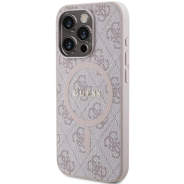 Oryginalne Etui GUESS Hardcase GUHMP14XG4GFRP do iPhone 14 Pro Max (Kompatybilny z Magsafe / 4G Ring classic logo / różowy)