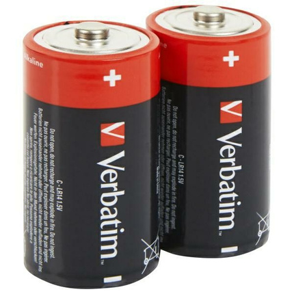 Verbatim Bateria alkaliczna C LR14 2szt czarny/black 49922