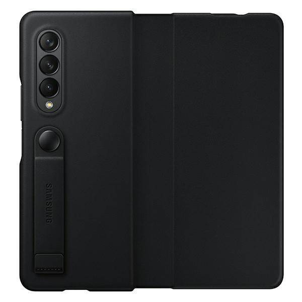 Samsung Leather Flip Cover etui pokrowiec do Samsung Galaxy Z Fold 3 obudowa z klapką podstawka czarny (EF-FF926LBEGWW)