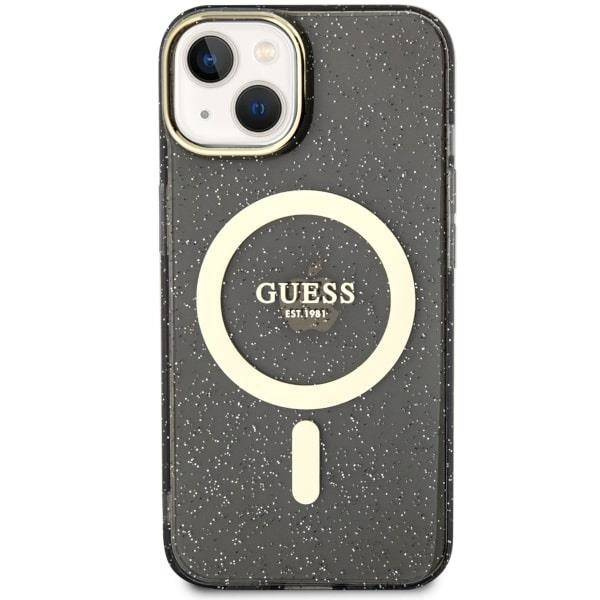 Guess GUHMP14MHCMCGK iPhone 14 Plus 6.7" black/black hardcase Glitter Gold MagSafe