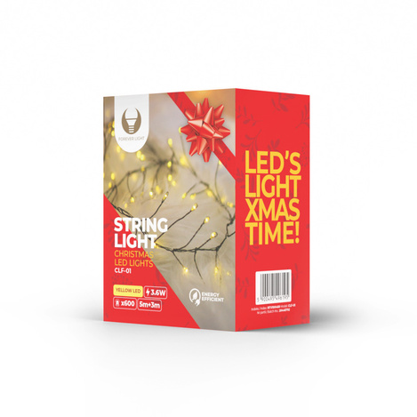Łańcuch GAŁĄZKA zielony CLF-01 600LED żółte 6m Forever Light