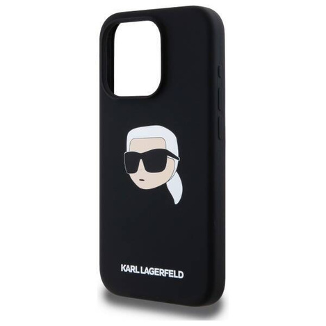 KARL LAGERFELD futerał do IPHONE 15 Pro kompatybilny z MagSafe KLHMP15LSKHPPLK (SIL KL Head Print) black