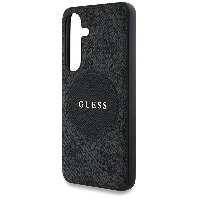 Etui Guess 4G Round Patch Classic Logo MagSafe do Samsung Galaxy S25 czarny