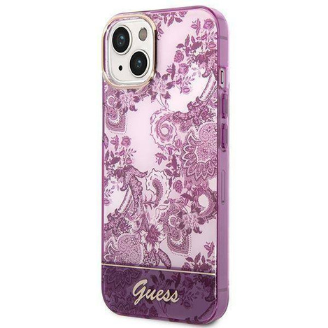 Guess Porcelain Collection - Etui iPhone 14 Plus (fuksja)