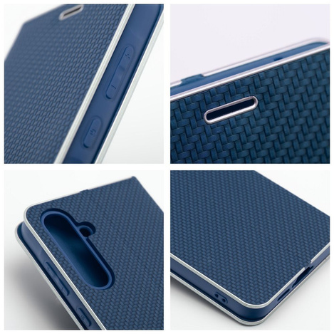 Kabura LUNA Book Carbon do SAMSUNG Xcover 4 niebieski