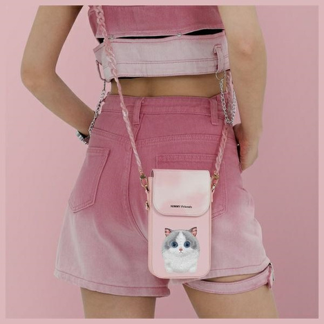 Nimmy torebka na telefon różowy/pink Big  Eyed Pet 2.0 Cat