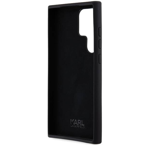 Oryginalne Etui KARL LAGERFELD hardcase Silicone Karl&Choupette Metal Pin KLHCS24LSMHKCNPK do Samsung Galaxy S24 Ultra czarny