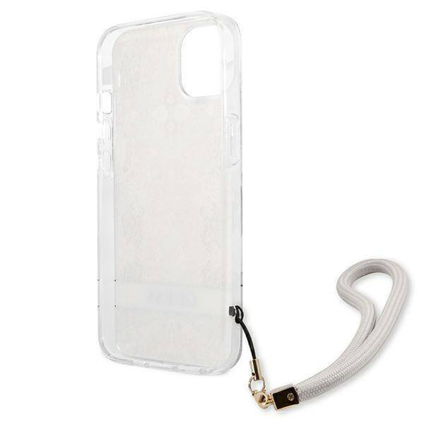Case IPHONE 13 MINI Guess Hardcase Flower Strap (GUHCP13SHFLSD) gold