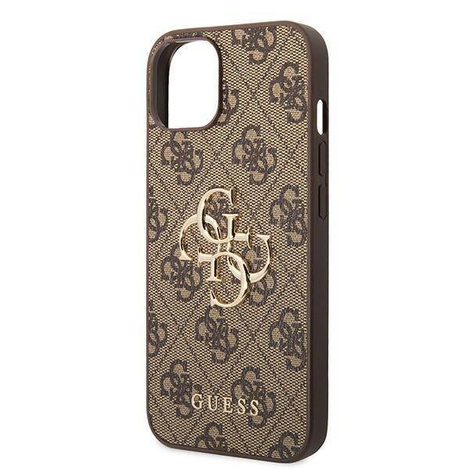 Guess GUHCP15S4GMGBR iPhone 15 6,1&quot; braun/braunes Hardcase 4G Big Metal Logo