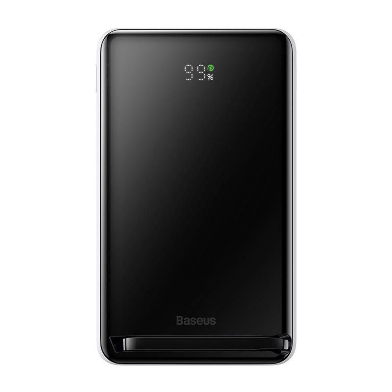 Baseus Magnetic Bracket Powerbank mit MagSafe Wireless Charging 10000mAh 20W Overseas Edition weiß (PPCX000202) + USB Type C Baseus Xiaobai Series 60W 0.5m
