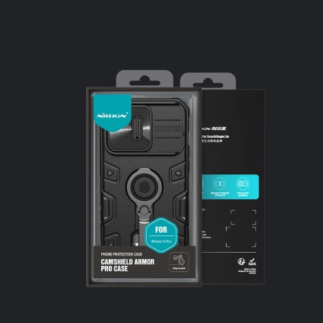 Nillkin CamShield Armor Pro Case iPhone 14 Pro case armored cover stand ring black