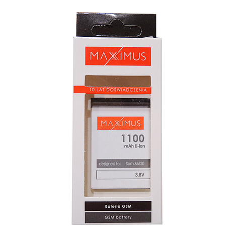 Bateria do SAMSUNG S5620 / S5610 / S7070 / C3060 / B3410 1100 mAh Maxximus