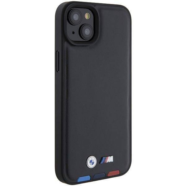 BMW BMHCP15M22PTDK iPhone 15 Plus 6.7&quot; black/black Leather Stamp Tricolor