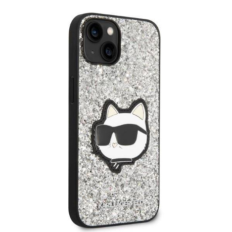 Karl Lagerfeld NFT Glitter Choupette Patch - Etui iPhone 14 (srebrny)