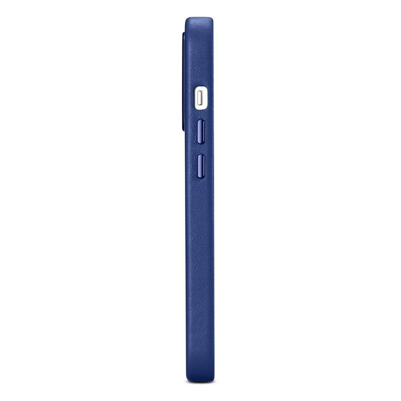 iCarer Case Leather Genuine Leather Case Cover for iPhone 14 Pro Max Blue (WMI14220708-BU) (MagSafe Compatible)