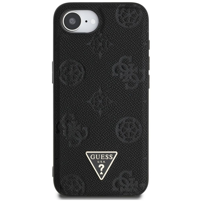 GUESS futerał do IPHONE 16e (SE 4 2025) kompatybilny z MagSafe GUHMPSE4PGBTMK (Grained PU Hot Stamp Peony Triangle Logo) czarny