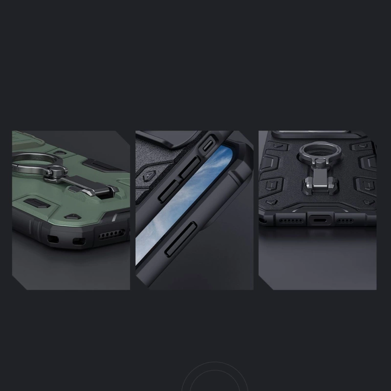 Nillkin CamShield Armor Pro Magnetic Case iPhone 14 Plus MagSafe armored cover stand ring black