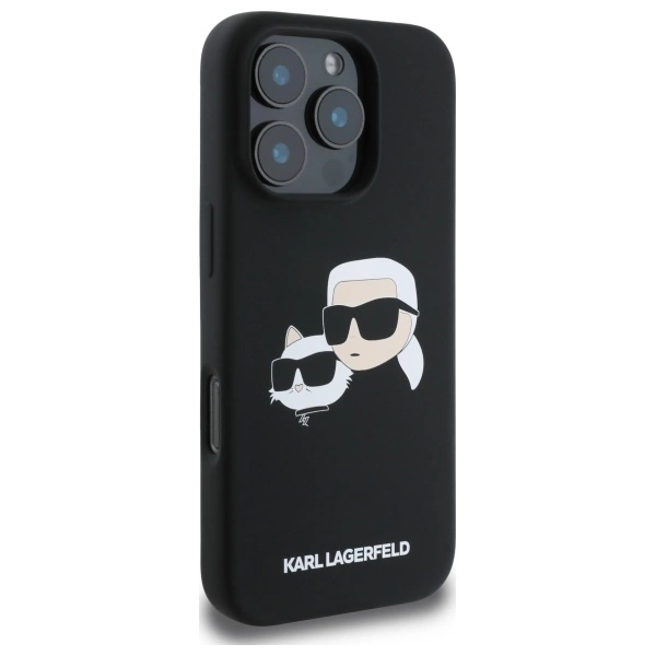 Karl Lagerfeld KLHMP16LSKCHPPLK iPhone 16 Pro czarny/black HC MagSafe Sil Double Heads Print