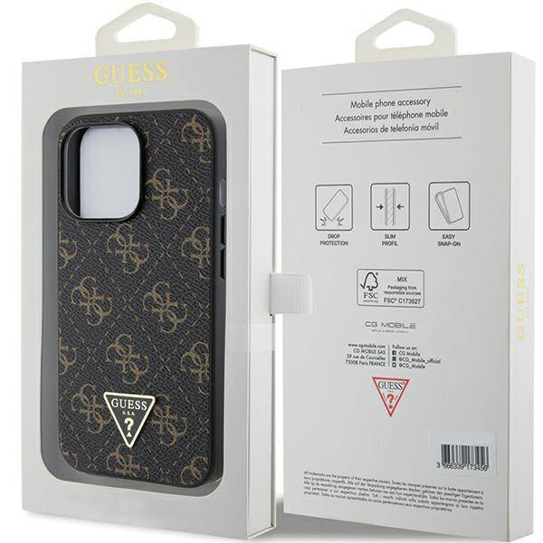 Oryginalne Etui GUESS hardcase 4G Triangle Metal Logo GUHCP14XPG4GPK do Iphone 14 Pro Max czarny