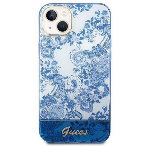 Guess Porcelain Collection - Etui iPhone 14 Plus (niebieski)