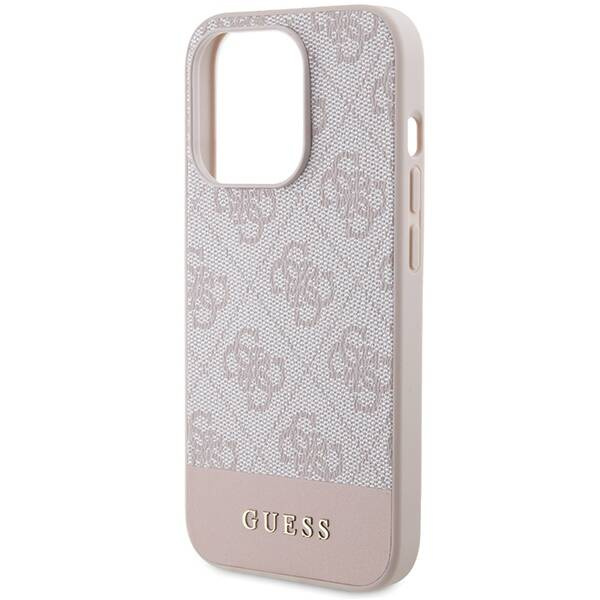 Original Case APPLE IPHONE 15 PRO Guess Hardcase 4G Stripe Collection (GUHCP15LG4GLPI) pink