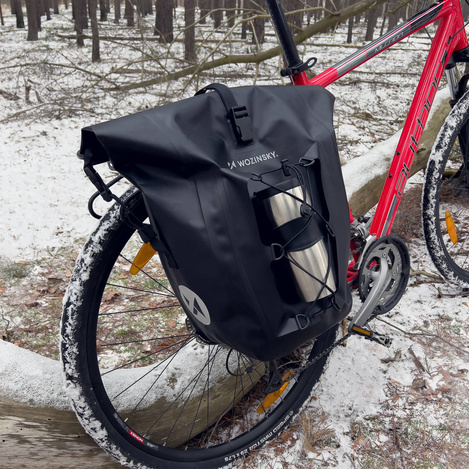 Wozinsky waterproof bicycle bag trunk pannier 25l 2in1 black (WBB24BK)