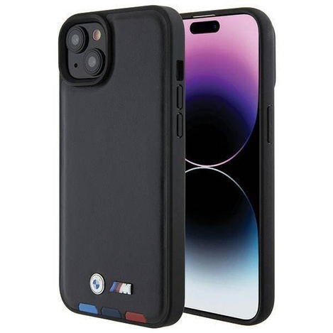 BMW BMHCP15M22PTDK iPhone 15 Plus 6.7&quot; black/black Leather Stamp Tricolor