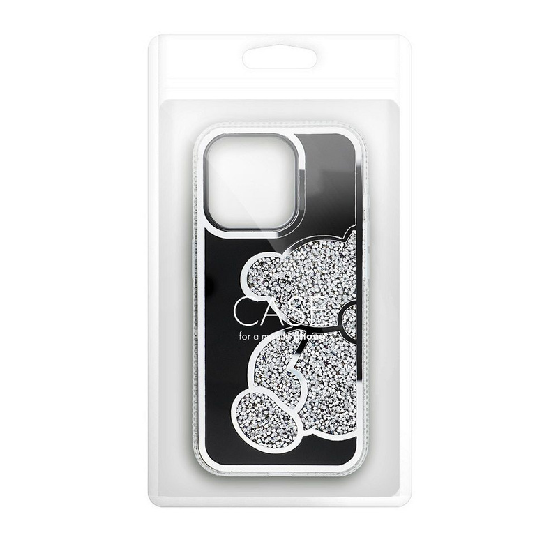 Futerał TEDDY BEAR do IPHONE 15 Pro srebrny