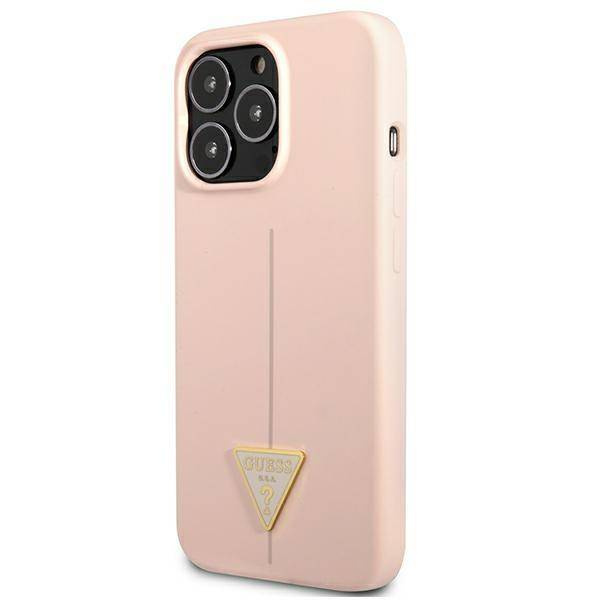 Guess GUHCP13LSLTGP iPhone 13 Pro / 13 6.1 &quot;rosa / rosa Hardcase Silikondreieck