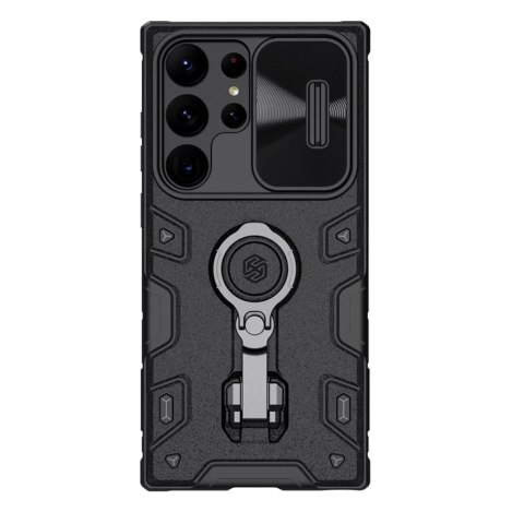 Nillkin CamShield Armor Pro Case etui Samsung Galaxy S23 Ultra pancerny pokrowiec z osłoną na aparat ring podstawka czarne