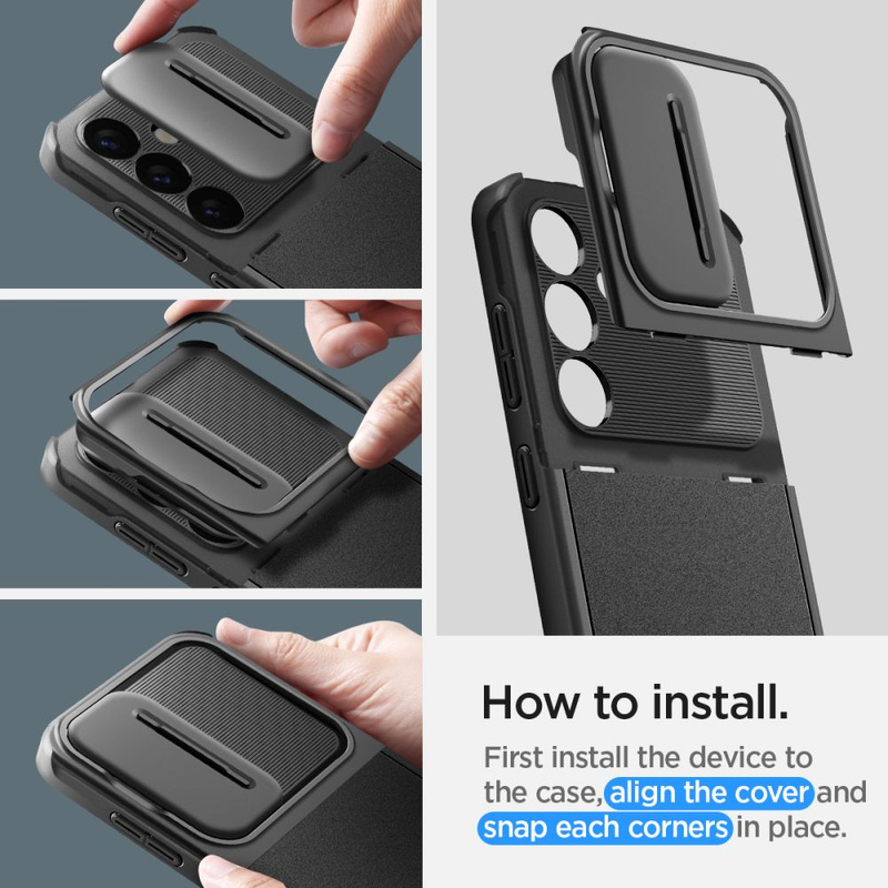 Etui Spigen Optik Armor na Samsung Galaxy S24 - czarne