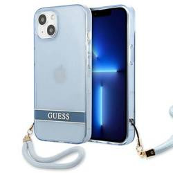 Schutzhülle IPHONE 13 MINI Guess Hardcase Translucent Stap (GUHCP13SHTSGSB) blau