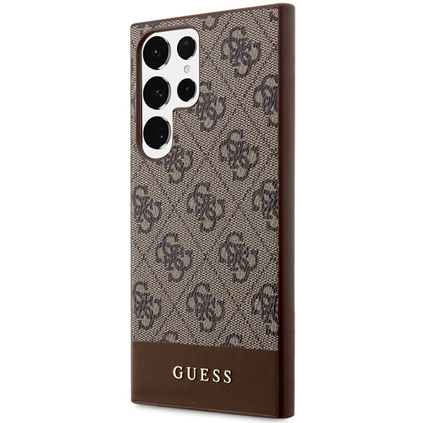 Oryginalne Etui GUESS Hardcase GUHCS24LG4GLBR do SAMSUNG S24 Ultra (4G Bottom Stripe / brązowy)