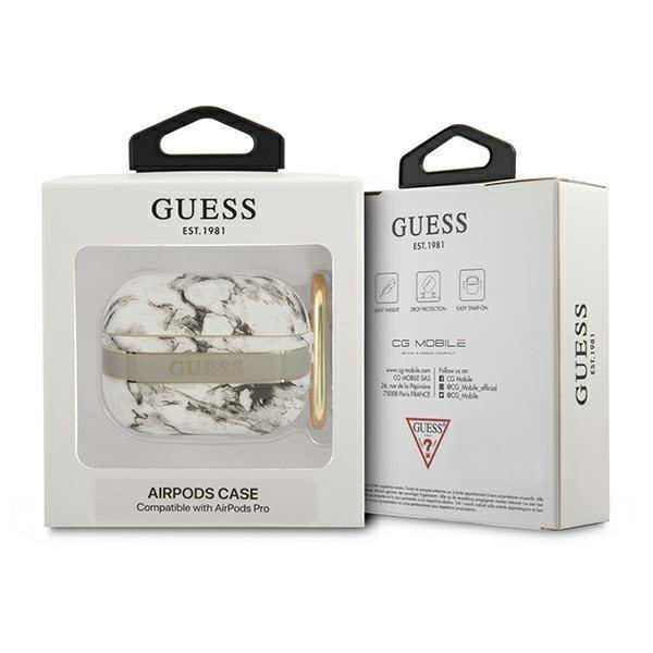 Etui APPLE AIRPODS PRO Guess AirPods Marble Strap Collection (GUAPHCHMAG) szare