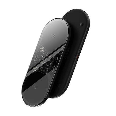 Baseus Digital LED Display dual wireless charger with digital display 20W black (WXSX010101)