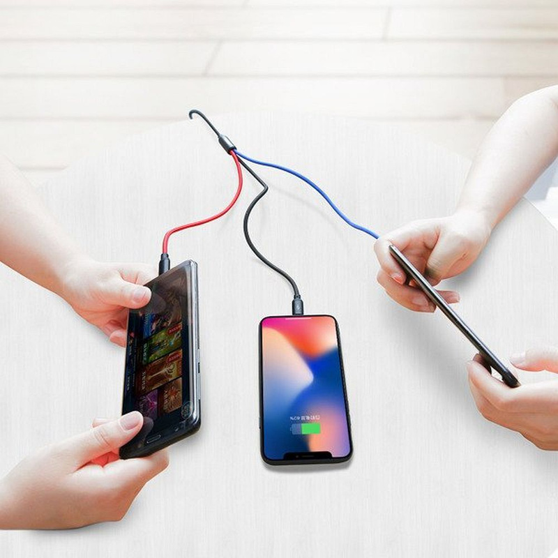 Baseus 3in1 Cable USB-C / Lightning / Micro 3,5A 0,3m (Black)